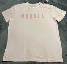 XL NoBull Men's Workout Short Sleeve T-Shirt Logo BLUSH