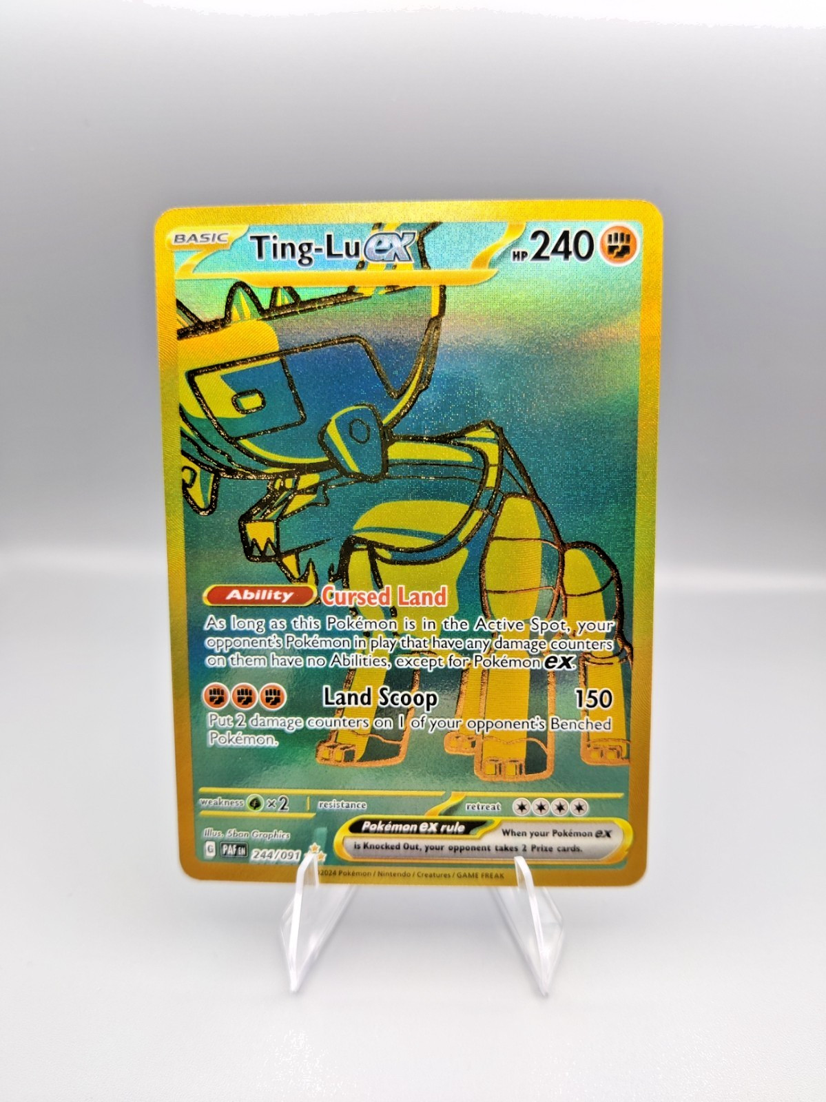 Ting-Lu ex 244/091 Pokemon SV: Paldean Fates Gold Hyper Rare Holo NM