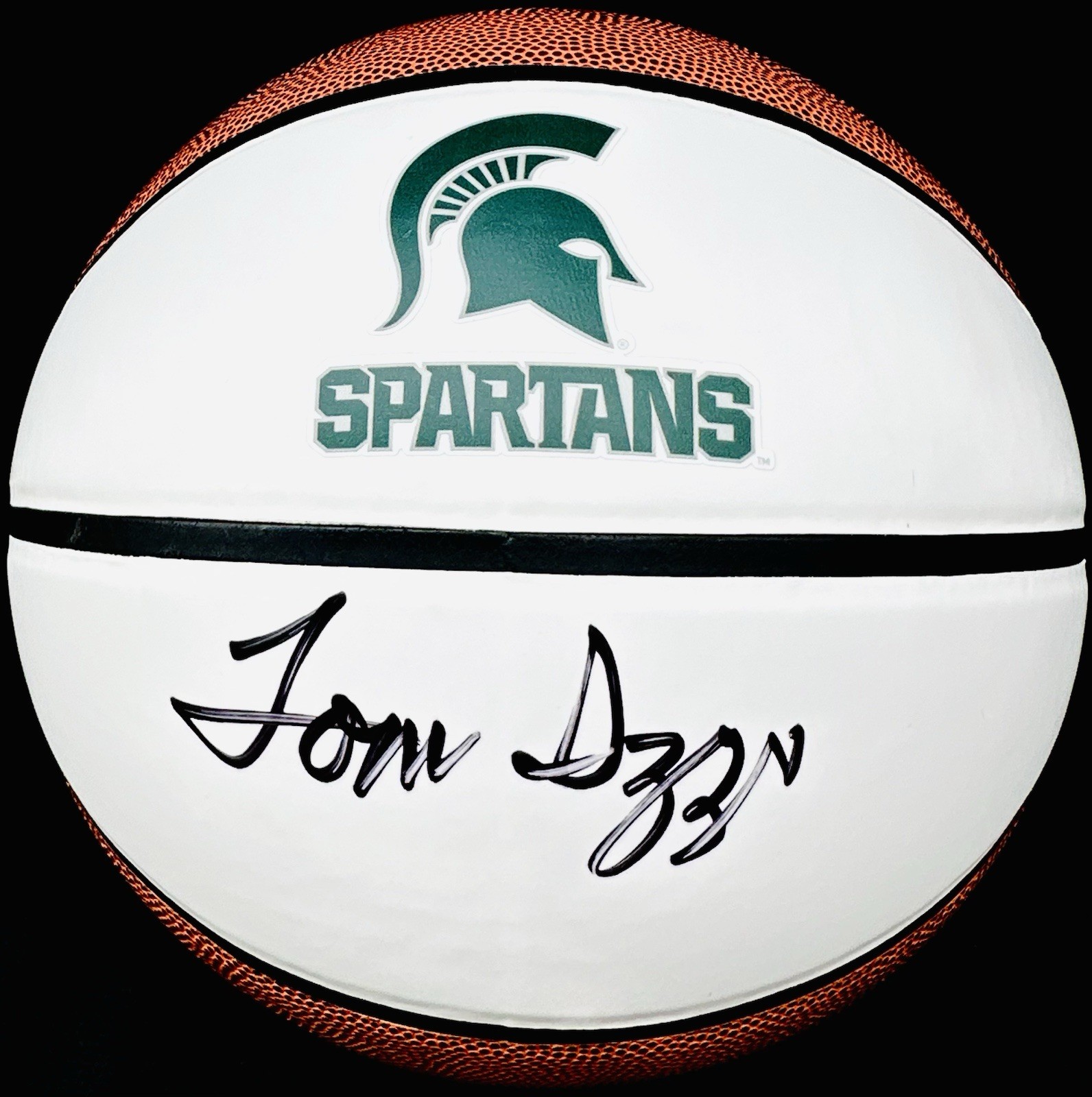 TOM IZZO SIGNED MICHIGAN STATE SPARTANS LOGO BASKETBALL MSU PSA/DNA 
