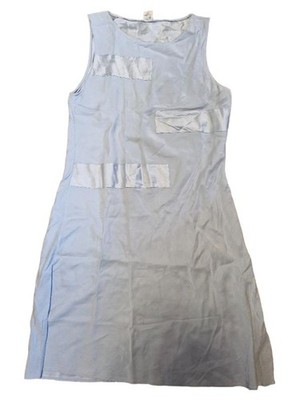Palmers Damen Kleid Freizeitkleid Gr. 38 M Blau 100% Seide Applikationen