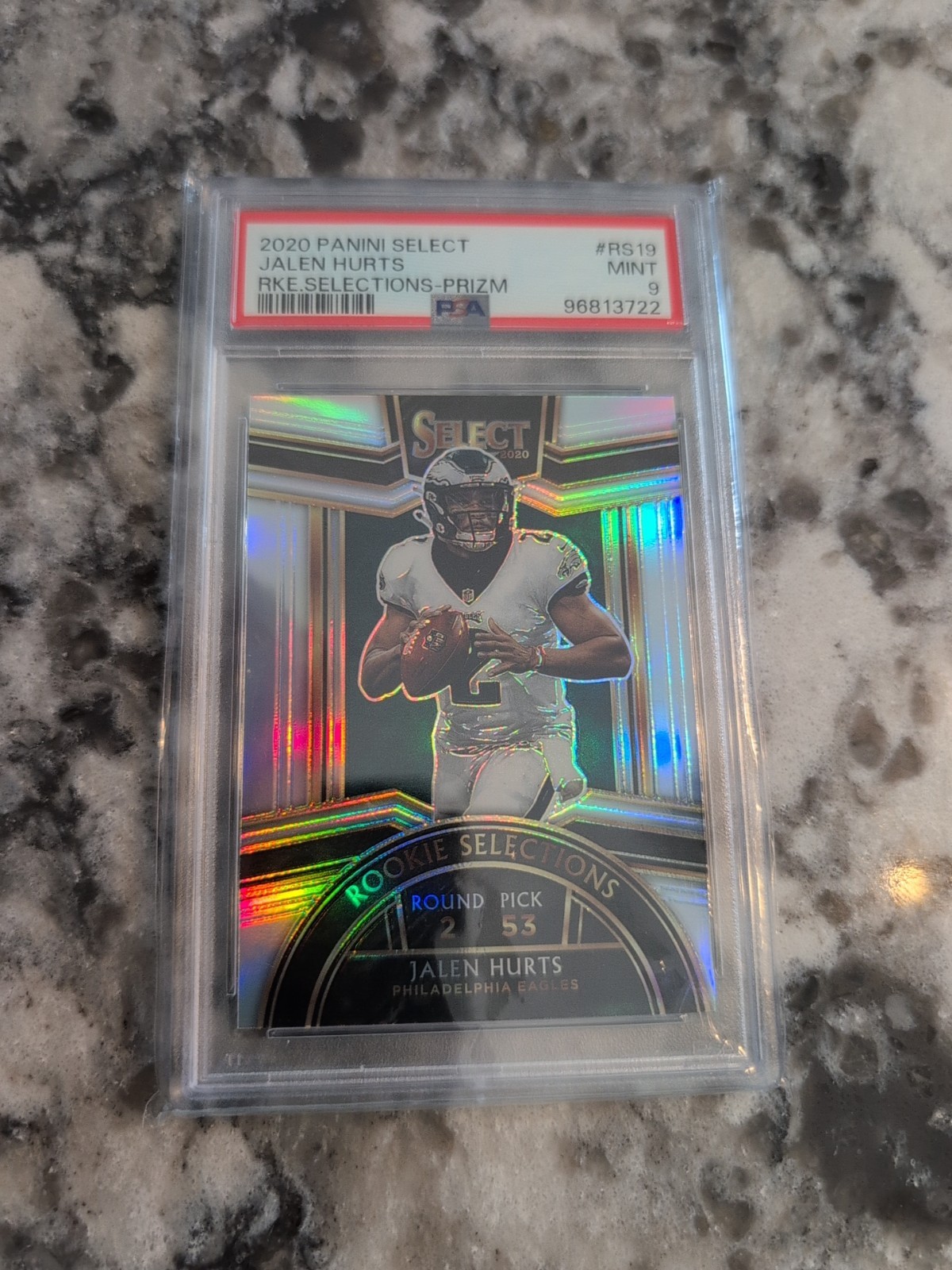 2020 Panini Select - Rookie Selections Jalen Hurts #RS-19 Silver Prizm PSA 9