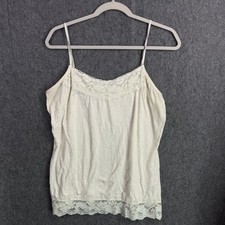 Maurices Women's XL Cream Lace Trim Adjustable Strap Camisole Cami Top