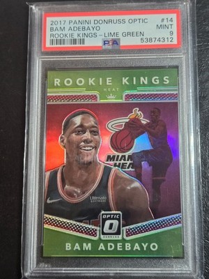 2017 Donruss Optic Bam Adebayo Rookie Kings Lime Green /149 PSA 9 POP 11 Heat RC