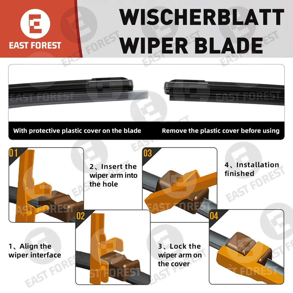 For Mercedes-Benz S550 2007-2013 Wiper Blades size 27" + 27" Windshield SET OF 2 - Image 3 of 4