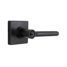 Defiant Tonebridge Matte Black Keyed Entry Door Lever with Square Rose