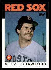 1986 Topps #91 Steve Crawford Card Boston Red Sox