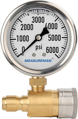 #ad Measureman 2 1 2quot; Pressure Washer Gauge Gauge Kit 3 8 0 6000 PSI $30.72