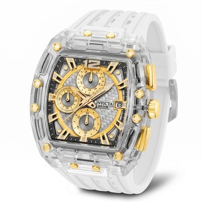 Invicta S1 Rally Allogrip 70147 Men's Watch 42mm Skeleton Style Dial White Strap