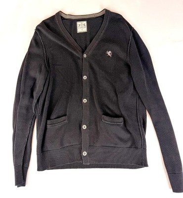 Express Men s Black V-Neck Button Cardigan Sweater Cotton Size S c. 2008 2012