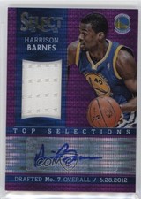 2013 Select Top Selections Jersey Purple Prizm 22/30 Harrison Barnes #7 Auto 5n1