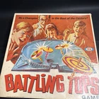 VINTAGE 1968 BATTLING TOPS IDEAL FAMILY BOARD GAME 6 TOPS 4 PULLERS  Be A Champ!