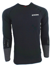 CCM Senior/Adult Schnittschutz Baselayer LS Top mit Handgelenkschutz (TLSCP5B) - Schwarz