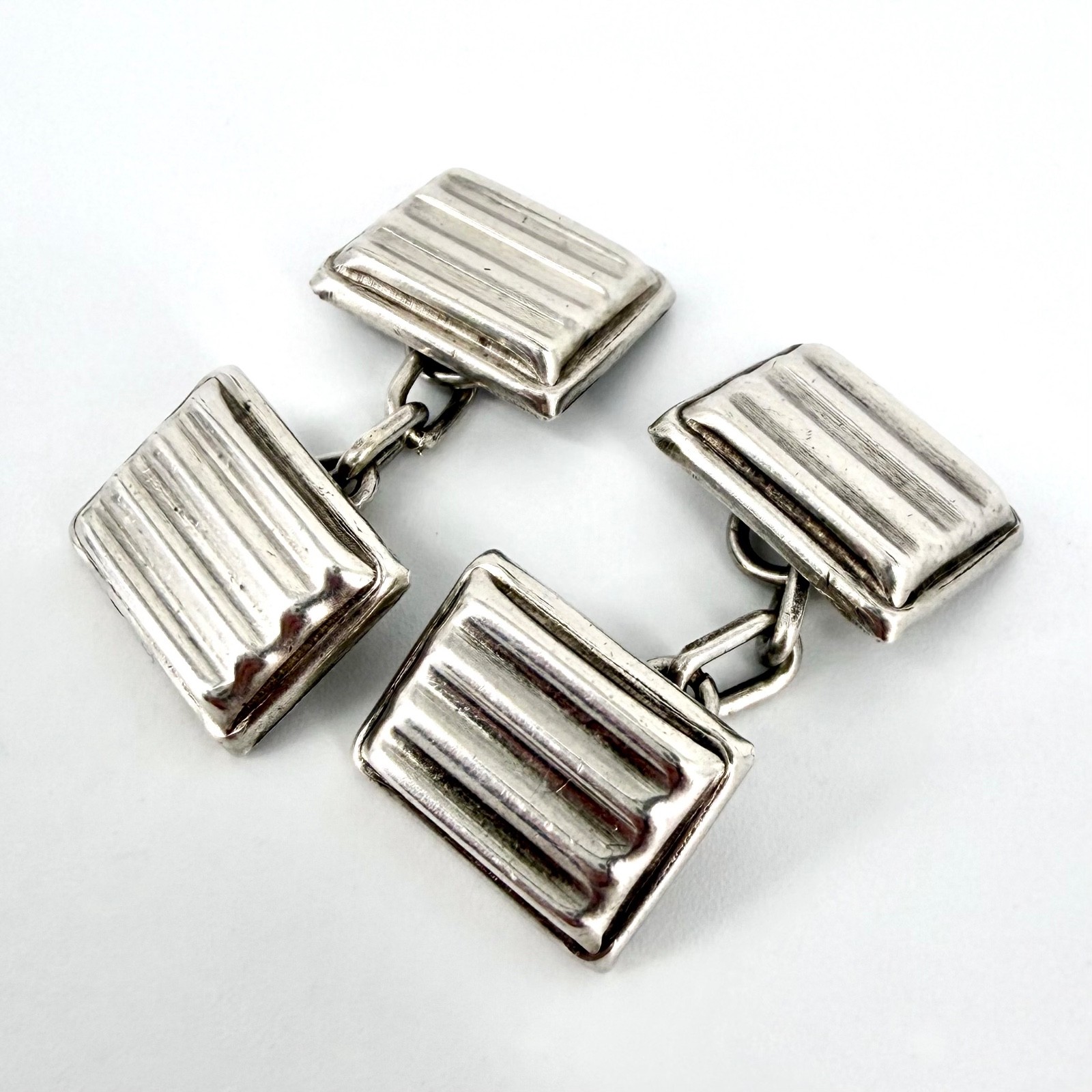 Vintage Solid Silver Cufflinks – Hallmarked Londo… - image 3