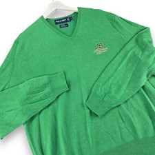 Polo Golf Ralph Lauren Mens V Neck Sweater Green Wool Silk Cashmere Blend Size L