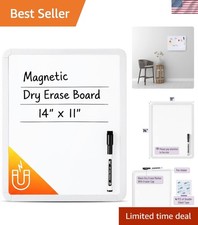Compact Magnetic Dry Erase Board 14x11 with Black Marker - Ideal for Home Use