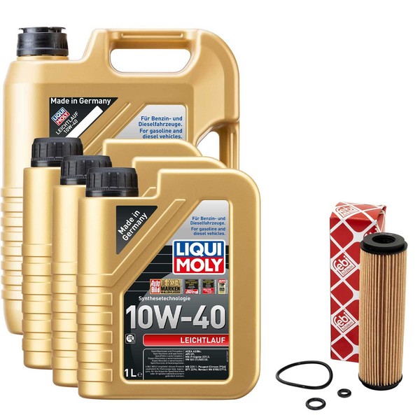 MotoröL Set 10W-40 Liqui Moly 8 Liter + ÖLfilter FüR Mercedes C-Klasse W203 B906-image