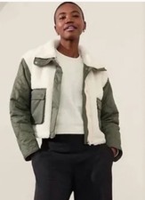 Athleta Fleece Hybrid Jacket Olive Green and ...