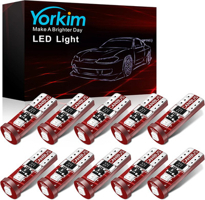 194 Led Bulb Red Canbus Error Free 3-SMD 2835 Chipsets, T10 Red Interior Led for