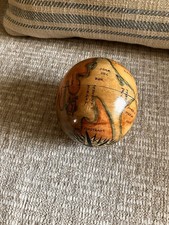 Vintage Matryoshka Hand Painted Wooden Nautical Map Globe Nesting Ball Set Of 4