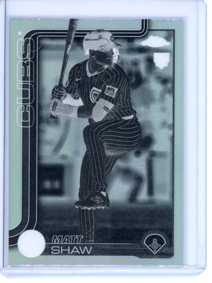 Matt Shaw Negative Refractors Rookie 2025 Topps Chrome #219