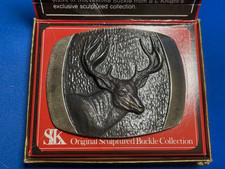 Steven L Knight Sculpture Solid Bronze Moose Belt Buckle 1978