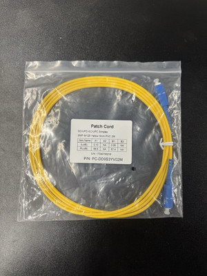 SC/UPC   SC/UPC Simplex SMF   9/125 Yellow 3MM PVC 2M