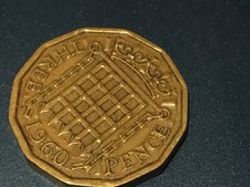 1960 Elizabeth II British Threepenny  3d