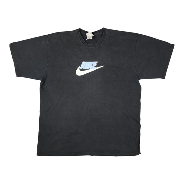 VTG Nike Shirt Mens LARGE black short sleeve cotton crew neck swoosh y2k Size L