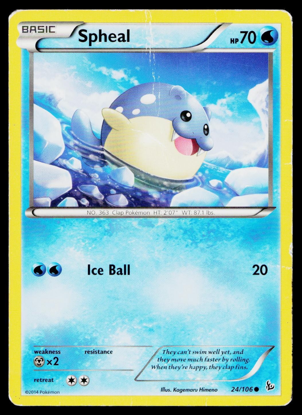 Spheal 24/106 Common Flashfire Pokemon Heavily Played