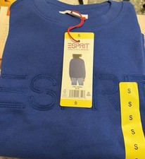 ESPRIT Embroidered Crewneck Sweatshirt VIRAL 80s Costco Logo Blue S Small NWT