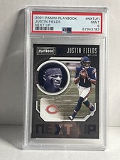 2021 Panini Playbook  Rookie RC  PSA 9  justin FIELDS BEARS NEXT UP
