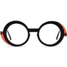 Round Glasses for Men Women Geometric Unique Style Acetate Eyeglass Frame Black