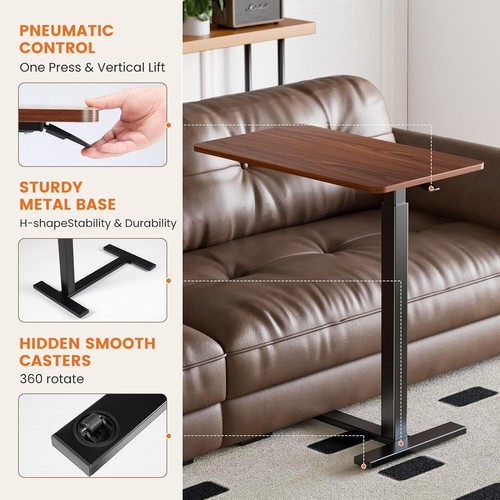 Sweetcrispy Overbed Bedside Table with Wheels, Adjustable Hospital & Home Use - Picture 4 of 6