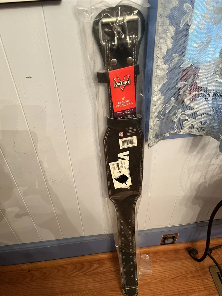 NUEVO CINTURÓN DE LEVANTAMIENTO DE PESAS VALERO TALLA PEQUEÑA VRL CUERO 4" NEGRO GIMNASIO Foto 2 de 4