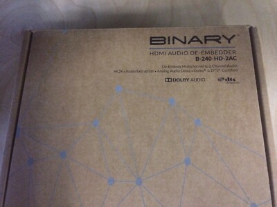 HDMI Audio De-Embedder - Binary 240 Series - 4K HD - B-240-HD-2AC *NEW*