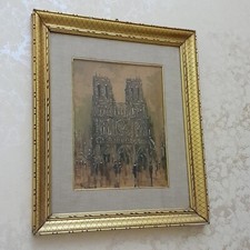 QUADRO CORNICE IN LEGNO COLORE ORO FIRMATO FRANCESE