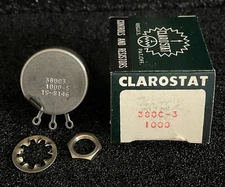 1pc Clarostat 380C3-1000-S  1000 OHM  2-WATT Linear Taper Potentiometer  **NOS