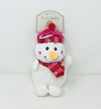Kelly Baby 8" Plush Snowman with Hat, Scarf  Rattle