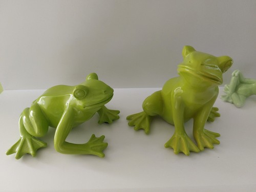 Frosch Frösche Fisch Paket Deko Figur 6Teile 5 stück grün + 1 Fisch in gelb - Bild 6 von 13