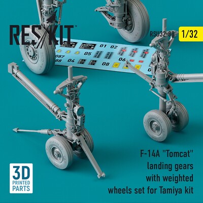 RSU32-0088 Scale 1:32 F-14A Tomcat landing gears with Weighted Wheels for Tamiya