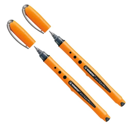 2x Stabilo Tintenroller Tintenschreiber worker+ fine 0,3 mm schwarz 2016/46