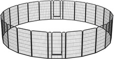 Dog Playpen Outdoor 47 Inch 24 Panels Indoor Dog Fence Metal Dog Pen Heavy Duty