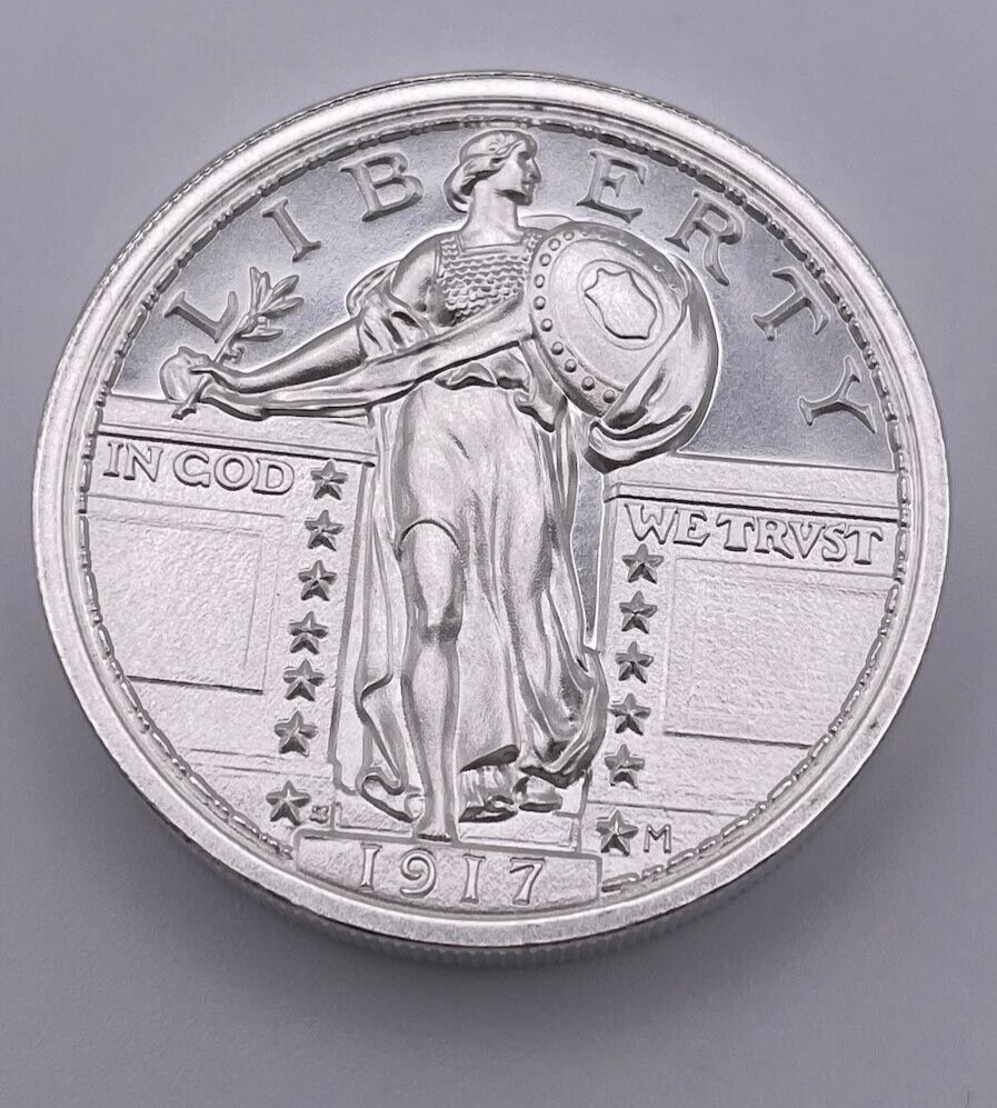 1917 Standing Liberty Quarter Type II 2 oz .999 Fine Silver