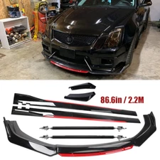 For Cadillac CTS CTS-V Front Bumper Lip Spoiler Splitter Side Skirt Glossy