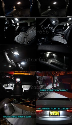 8X For Honda Civic 2013-2016 Xenon White LED Interior kit + License Plate Lights - Picture 7 of 7