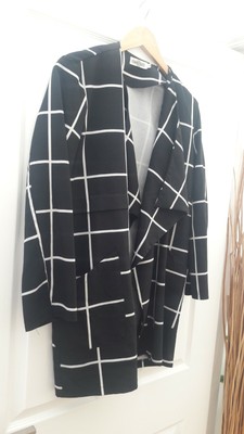 Black and White Check Long Line Blazer by In The Style size L | eBay