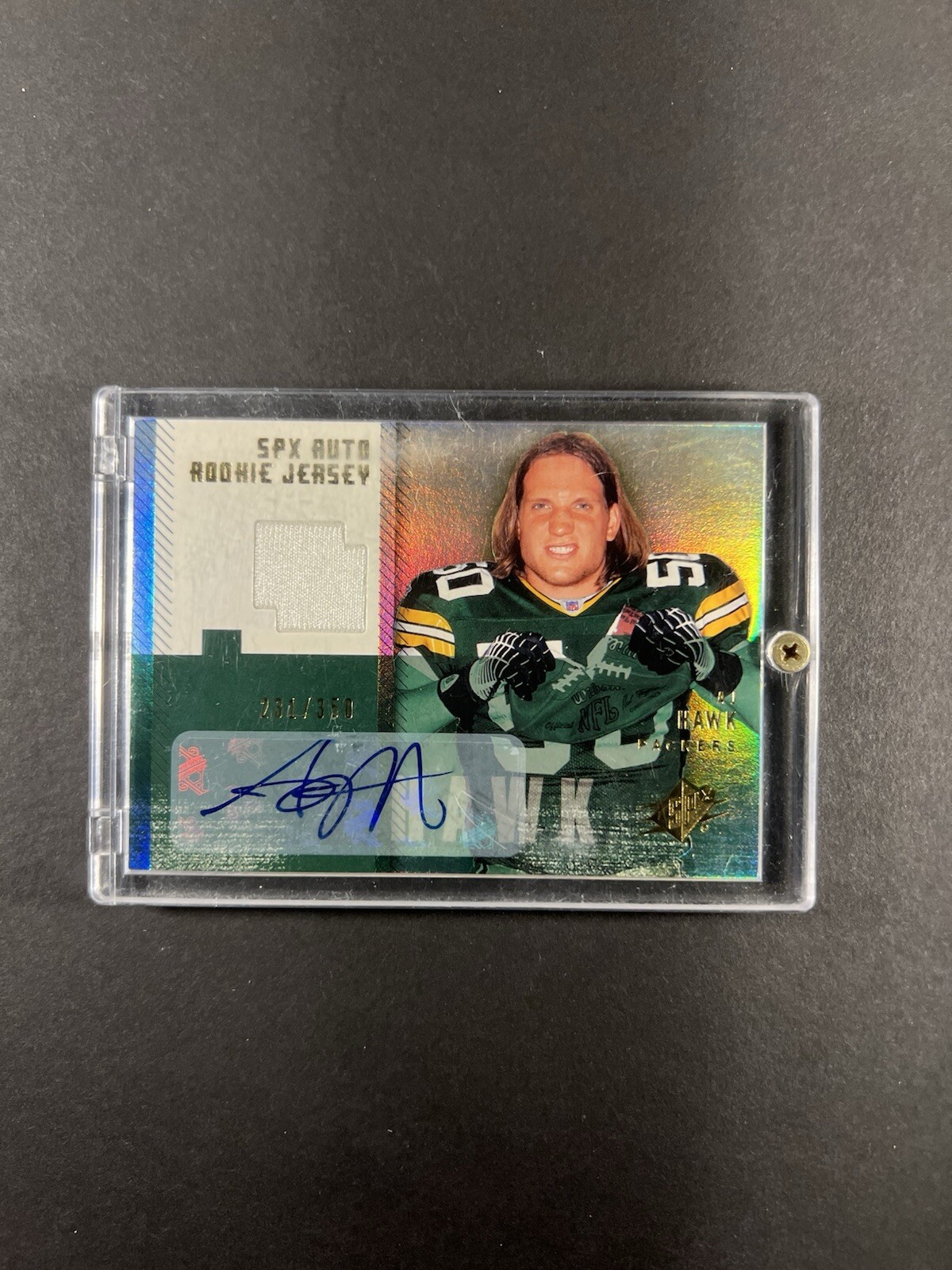 2006 SPx Rookie Autographed Jerseys Gold #191 AJ A.J. Hawk Auto RPA /350 