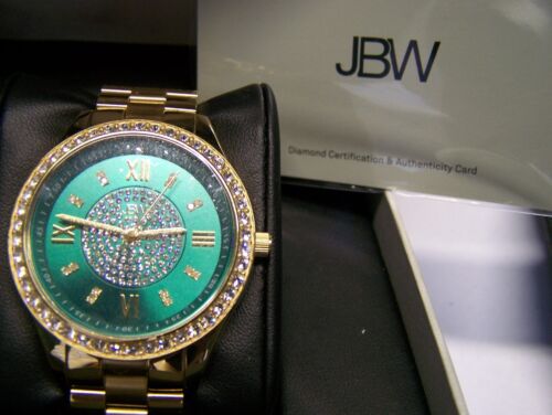 JBW/MONDRIAN GOLD DIAMOND DIAL & CRYSTAL WOMEN'S QUARTZ WRIST WATCH #J6303E - Picture 3 of 8