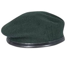 Military Beret 100% Wool Leather Banded Silk Lined Army Cadet Hat Cap 7 Colours