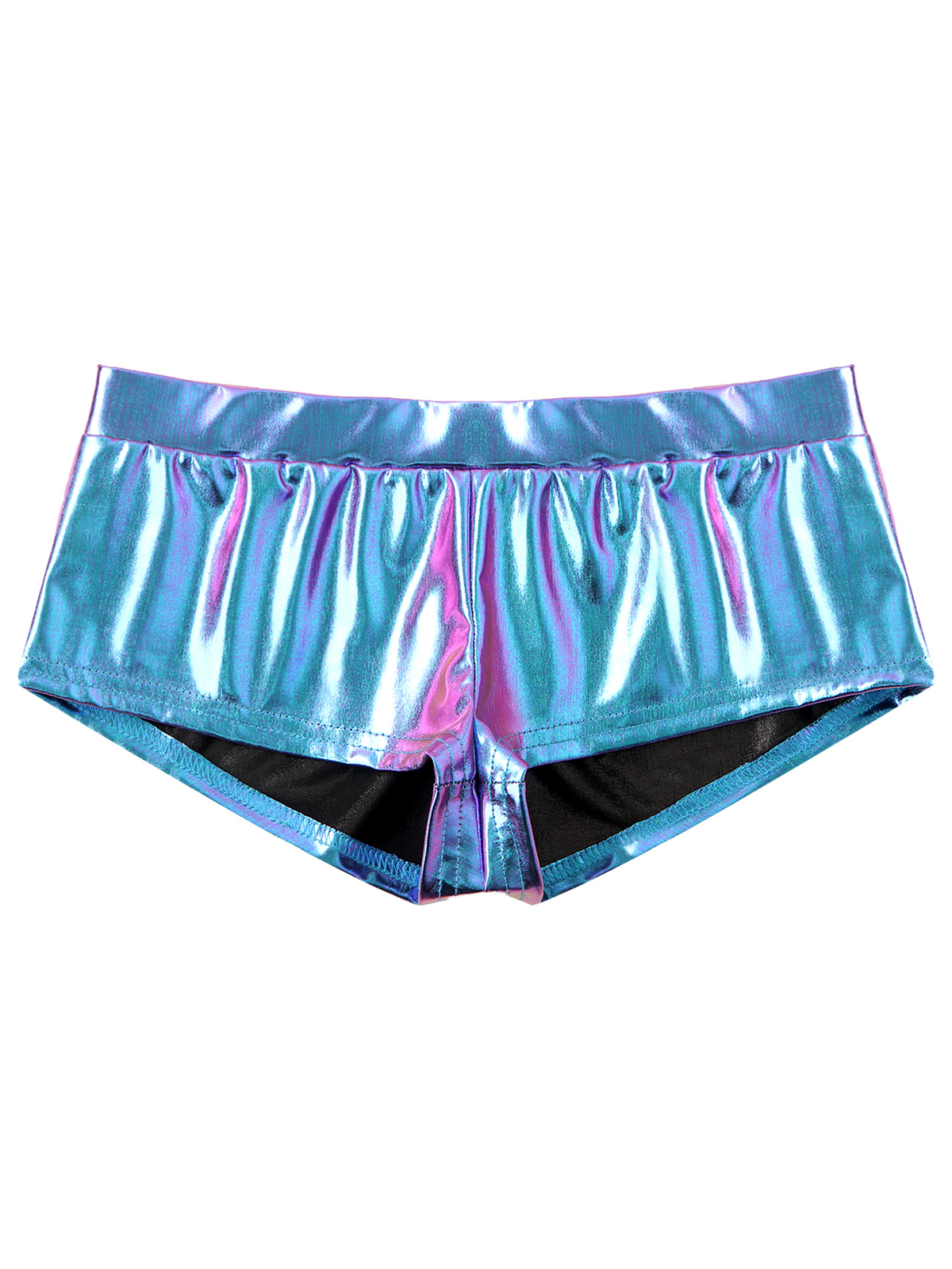 Women Shiny Metallic Booty Shorts Low Rise Hot Pants Festival Rave